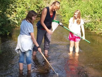 Keschern im Fluss